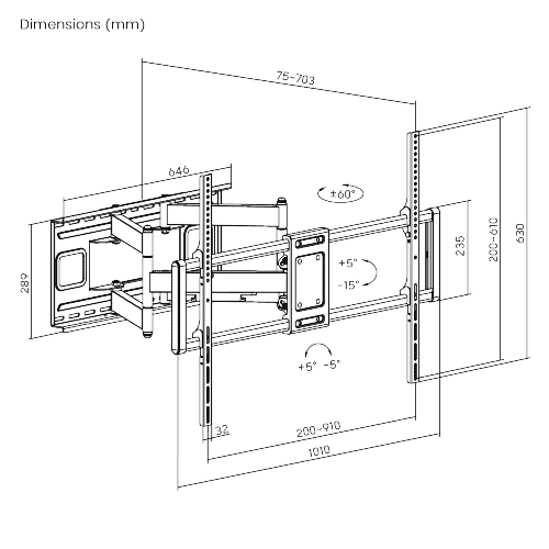 Heavy-duty Lumi TV mount for 120 inch TV