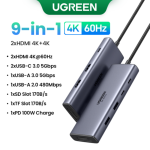 UGREEN 85774 9-in-1 USB-C Hub Dual HDMI 4K 60Hz